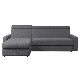 Rohová sedacia súprava, sivá látka, ľavá, MORA ROH