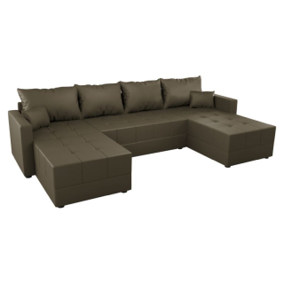 Univerzálna sedacia súprava, hnedá látka, DUAN U UNI