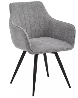 Jedálenská stolička, svetlobéžová látka, nohy kov čierny, BALLO BREGO