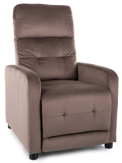 Polohovacie kreslo, relaxačné, cappuccino látka, Signal, OTUS VELVET