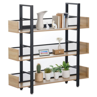 Regál, 120cm, 3-policový, dub, čierny, KILIS NEW TYP 1