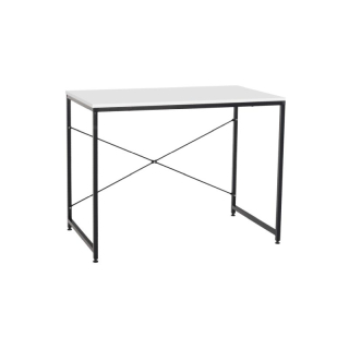 Písací stôl, 90x60cm, biely, čierny, MELLORA