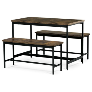 Jedálenský set, 110x60cm, MDF staré drevo, AUT-G1175 OLW