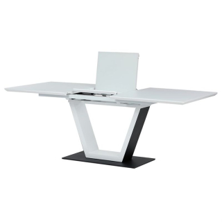 Jedálenský stôl 160-210x90cm, rozkladací, MDF, biely, HT-D1931 WT