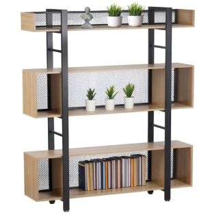 Regál, 160cm, 3-policový, dub, čierny, KILIS NEW TYP 4