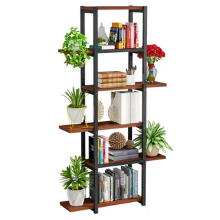 Regál, 78cm, čierny, rustikálne drevo, LEMY