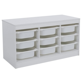Organizér, s úložnými boxami, 99cm, biely, TRIMAL