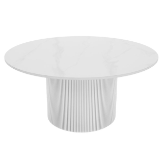 Konferenčný stolík, 80x80cm, biely mramor, MDF, MAHIR TYP 1