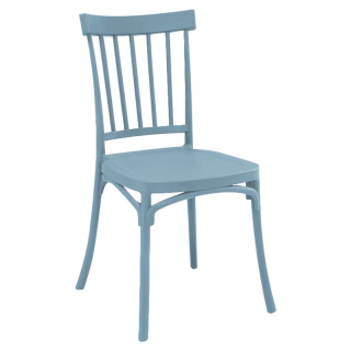 Stohovateľná stolička, modrý plast, SAZEN