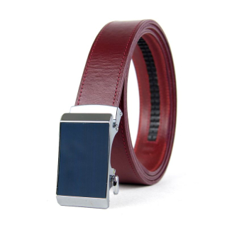 Opasok z pravej kože s automatickou prackou BLUE SCORE - Bordová