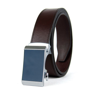 Opasok z pravej kože s automatickou prackou BLUE SCORE - Tmavo hnedá