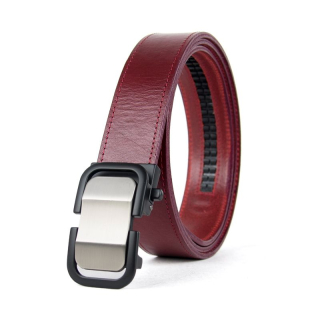 Opasok z pravej kože s automatickou prackou LINK - Bordová