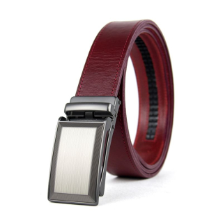 Opasok z pravej kože s automatickou prackou SERVICE - Bordová