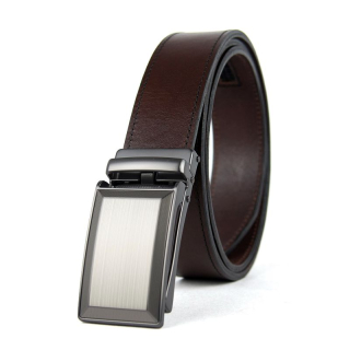 Opasok z pravej kože s automatickou prackou SERVICE - Tmavo hnedá