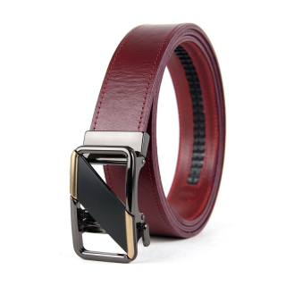 Opasok z pravej kože s automatickou prackou SHEAR - Bordová