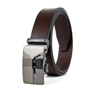 Opasok z pravej kože s automatickou prackou TRANSFORMER - Tmavo hnedá