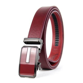 Opasok z pravej kože s automatickou prackou BLOOD - Bordová