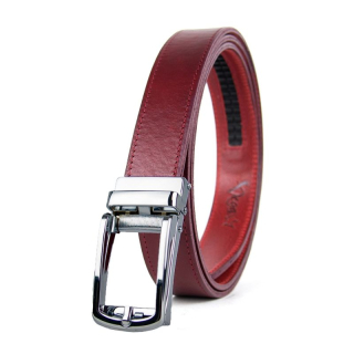 Opasok z pravej kože s automatickou prackou SILVER BELT - Bordová