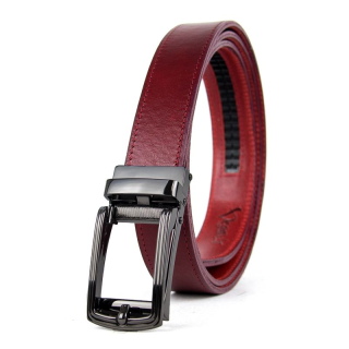 Opasok z pravej kože s automatickou prackou STRINGER - Bordová