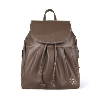 Módny kožený ruksak z pravej kože č.8665 v Marrone farbe