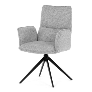 Jedálenská stolička, otočná, sivá, látka, DCH-D1328 SIL2