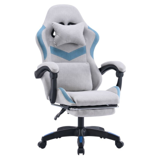 Kancelárske, herné kreslo, sivá a modrá látka, ZODIA