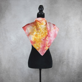 Ručne vyrábaná Hodvábna Šatka LIMITED_237, 90 × 90 cm, Jeden kus