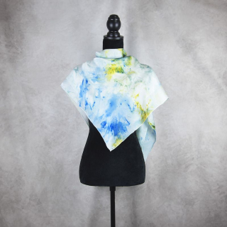 Ručne vyrábaná Hodvábna Šatka LIMITED_238, 90 × 90 cm, Jeden kus