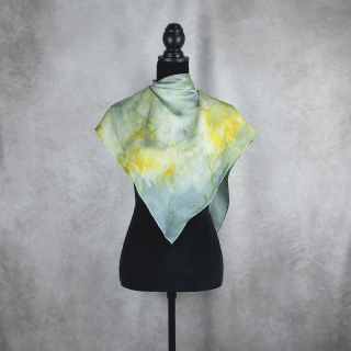 Ručne vyrábaná Hodvábna Šatka LIMITED_243, 90 × 90 cm, Jeden kus