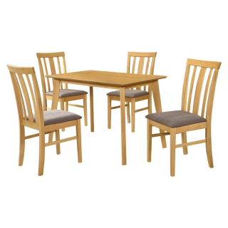 Jedálenský set 1+4, 110x70cm, MDF, dub sonoma, tmavohnedá, ROIS SET