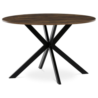 Jedálenský stôl, okrúhly, 120cm, MDF, kov, staré drevo, HT-F4120 OLW