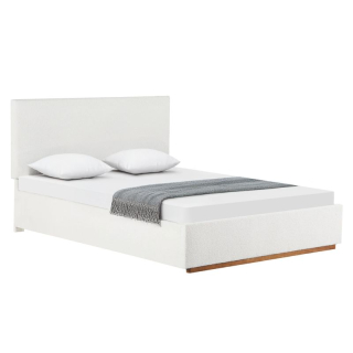 Manželská posteľ, 160x200, s roštom, biela, NUVOLA