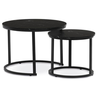 Set konferenčných stolíkov, 70x70cm, MDF, čierny, CT-X7122 BK