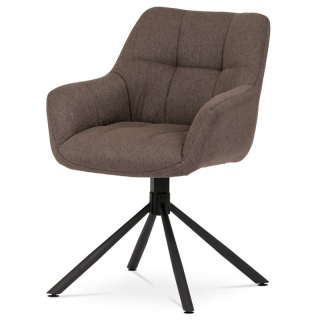 Jedálenská stolička, hnedá, hladká, látka, HC-532 BR2