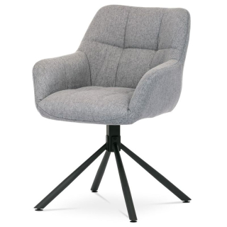 Jedálenská stolička, sivá, hladká, látka, HC-532 SIL2