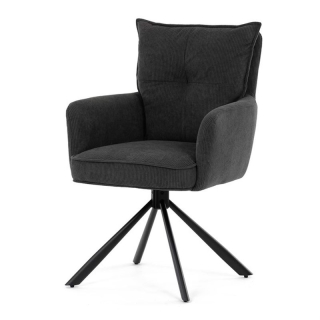 Jedálenská stolička, sivá, manšestrová, látka, HC-X1128 GREY2