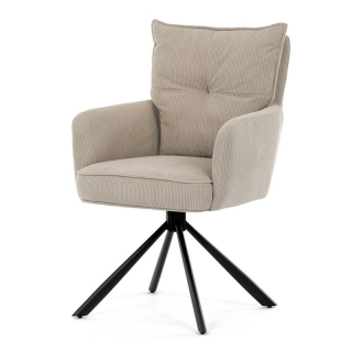 Jedálenská stolička, béžová, manšestrová, látka, HC-X1128 LAN2