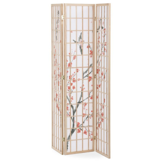 Paraván, 121cm, masív, biely, EF-L185 NAT