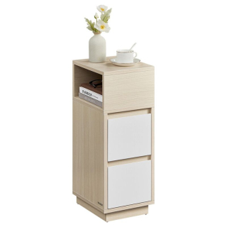 Odkladací-nočný stolík, 25cm, buk, biely, ANT-E1065 BUK