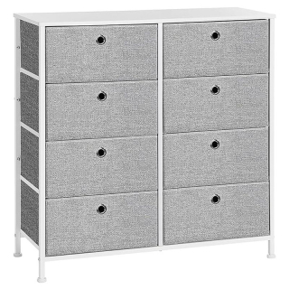 Komoda, 80cm, kov, sivá, AUK-E1024 GREY