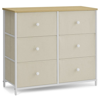 Komoda, 80cm, kov, béžová, AUK-E1033 WT