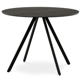 Jedálenský stôl, okrúhly, 100cm, lamino, kov, sivý dub, HT-R5010 GREY