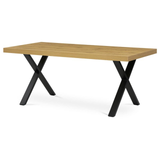 Jedálenský stôl 180x90cm, lamino, kov, dub, HT-R5316 OAK