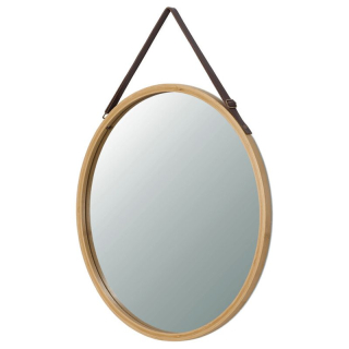 Nástenné zrkadlo, 45x45cm, bambus, prírodné, AZR-B053 NAT