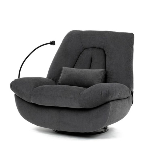 Elektrické polohovateľné kreslo sivé otočné, TV-7081 GREY2