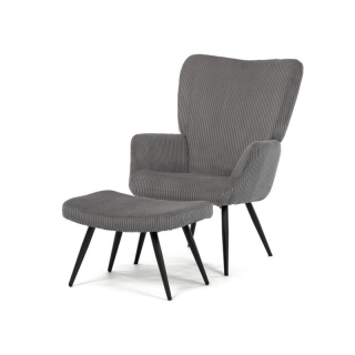 Relaxačné kreslo, sivá, menšestrová, látka, AK-L7285 GREY6