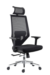 Kancelárske kreslo, čierna sieťovina a látka, EDGE NET