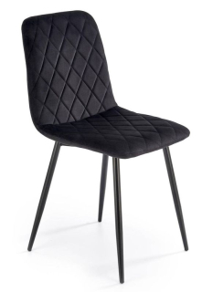 Jedálenská stolička, čierna látka, nohy kov čierny, K-525