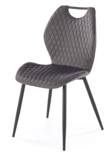Jedálenská stolička, sivá látka, nohy kov čierny, K-569