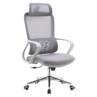 Kancelárske kreslo, sivá sieťovina a látka, FOSTER TYP 1